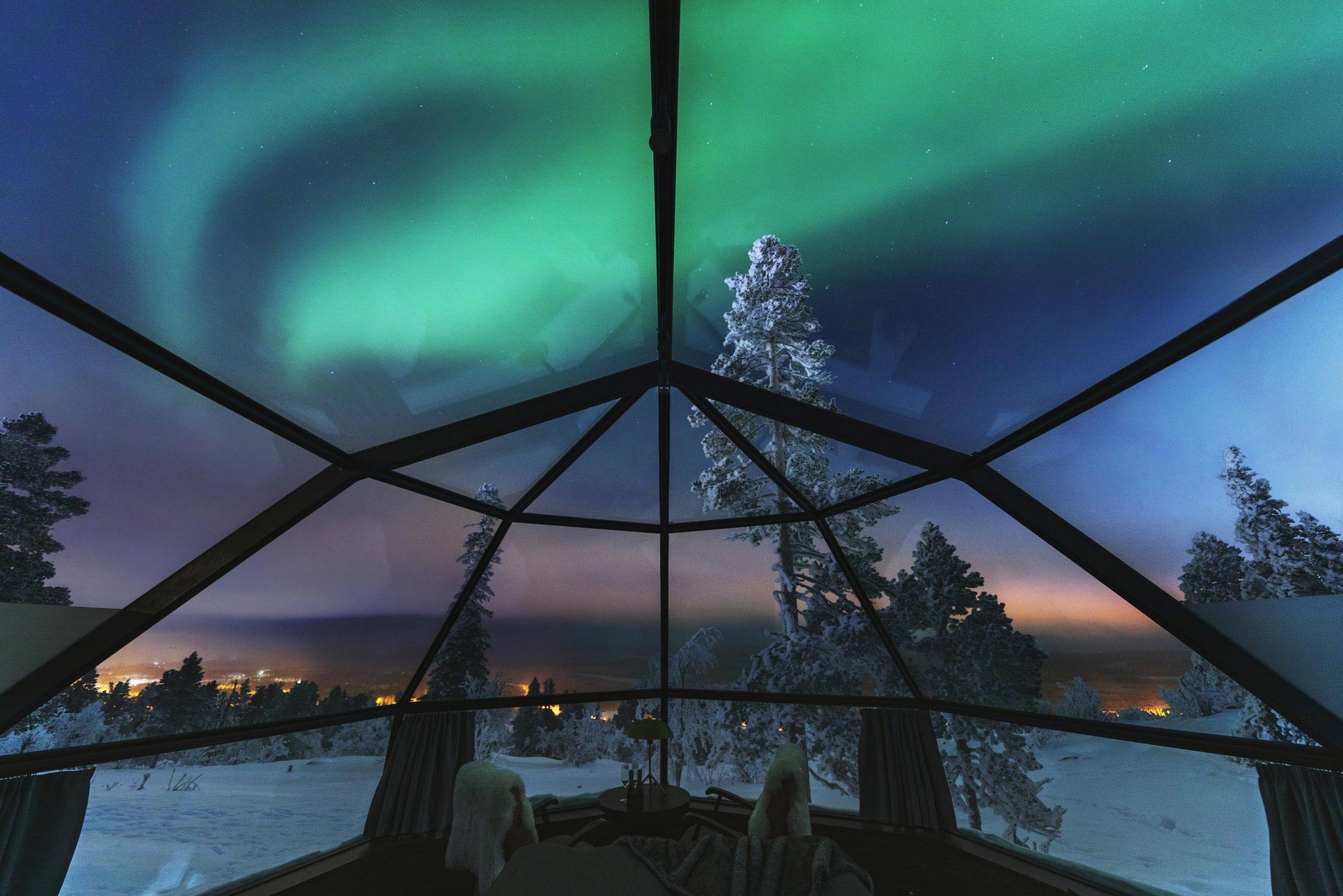 Hotels unter dem arktischen Polarlicht