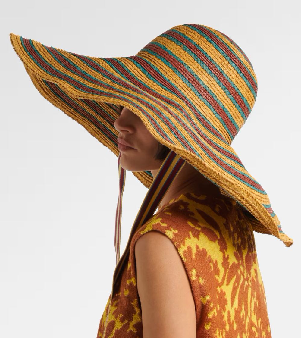 Alémais - Tamsin Striped Raffia Sun Hat