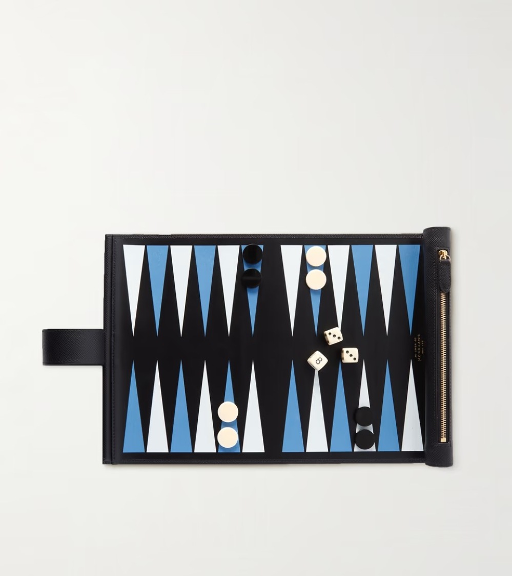 SMYTHSON Travel Panama Cross-Grain Leather Backgammon Roll picnic essentials