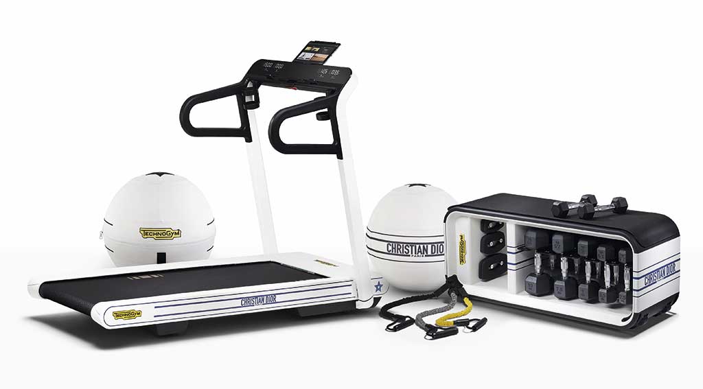 TechnoGym x Dior - MyRun connected treadmill, Bench & Ball - designer workout equipment