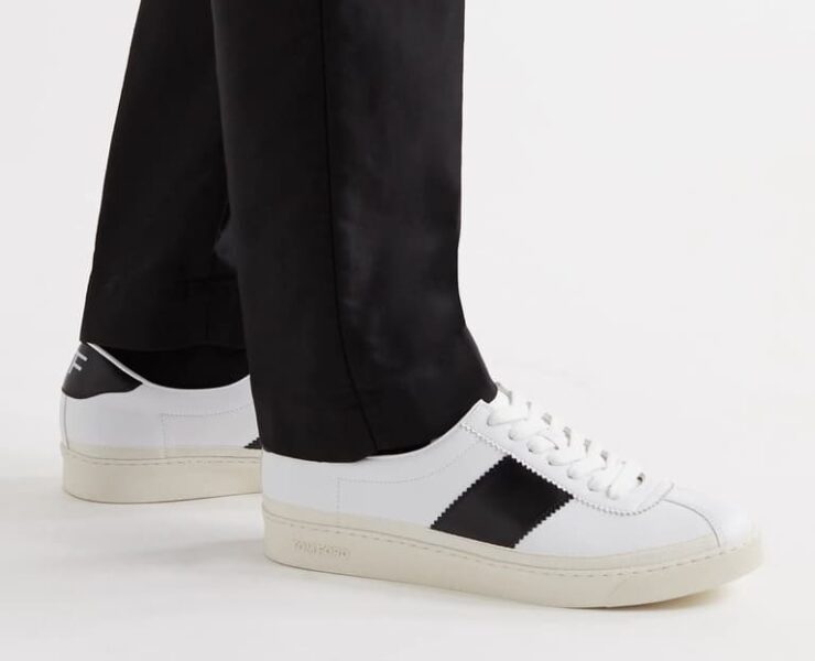 TOM FORD Bannister Panelled Faux Leather Sneakers - low top white sneaker