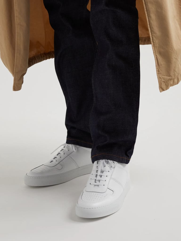 COMMON PROJECTS BBall Leather Sneakers - best white sneakers for men