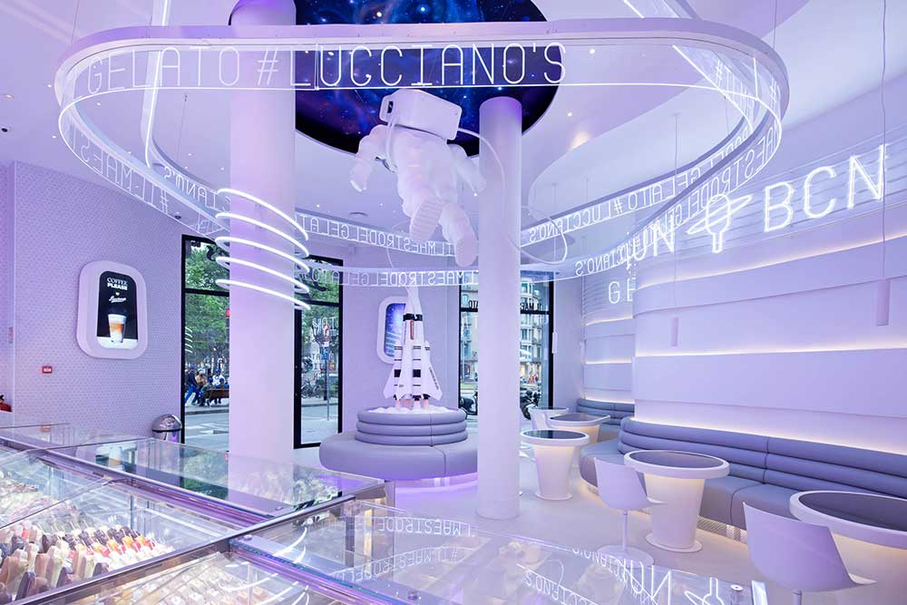 Heladeria Lucciano’s in Barcelona - The space-themed ice cream parlour is out of this world