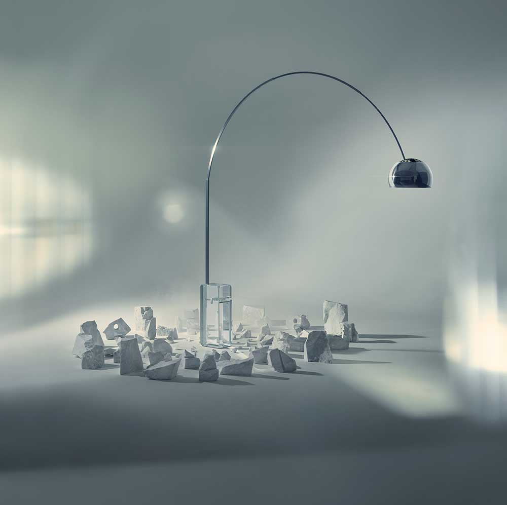 Arco lamp by Flos, 2022 limited edition, photo by Mattia Balsamini, courtesy of Flos