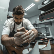 Alejandro Serrano preparing meal