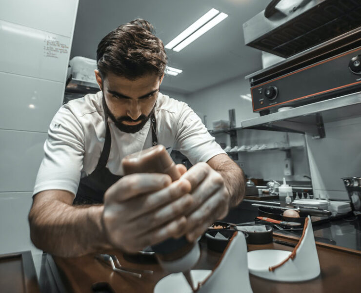 Alejandro Serrano preparing meal