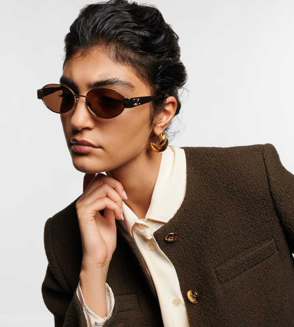 Celine Triomphe Metal 01 oval sunglasses