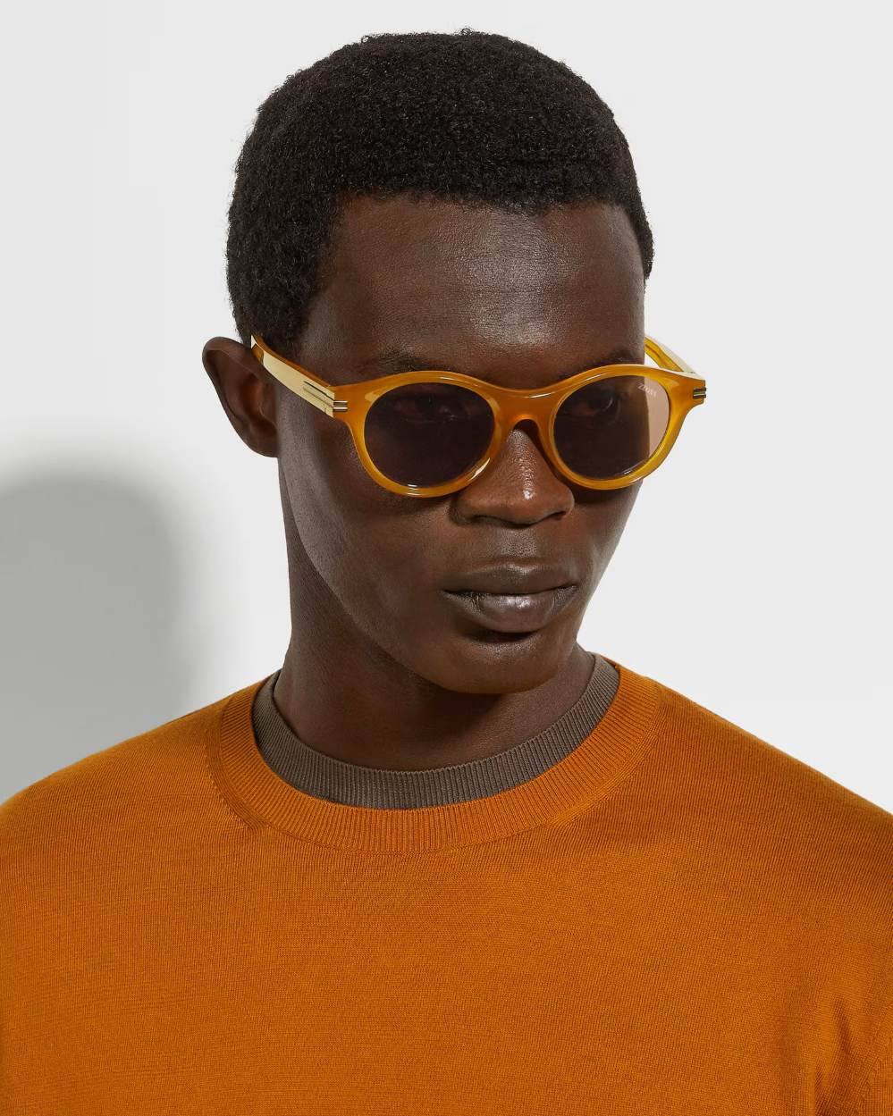 Zegna-Dark-Yellow-Acetate-Sunglasses