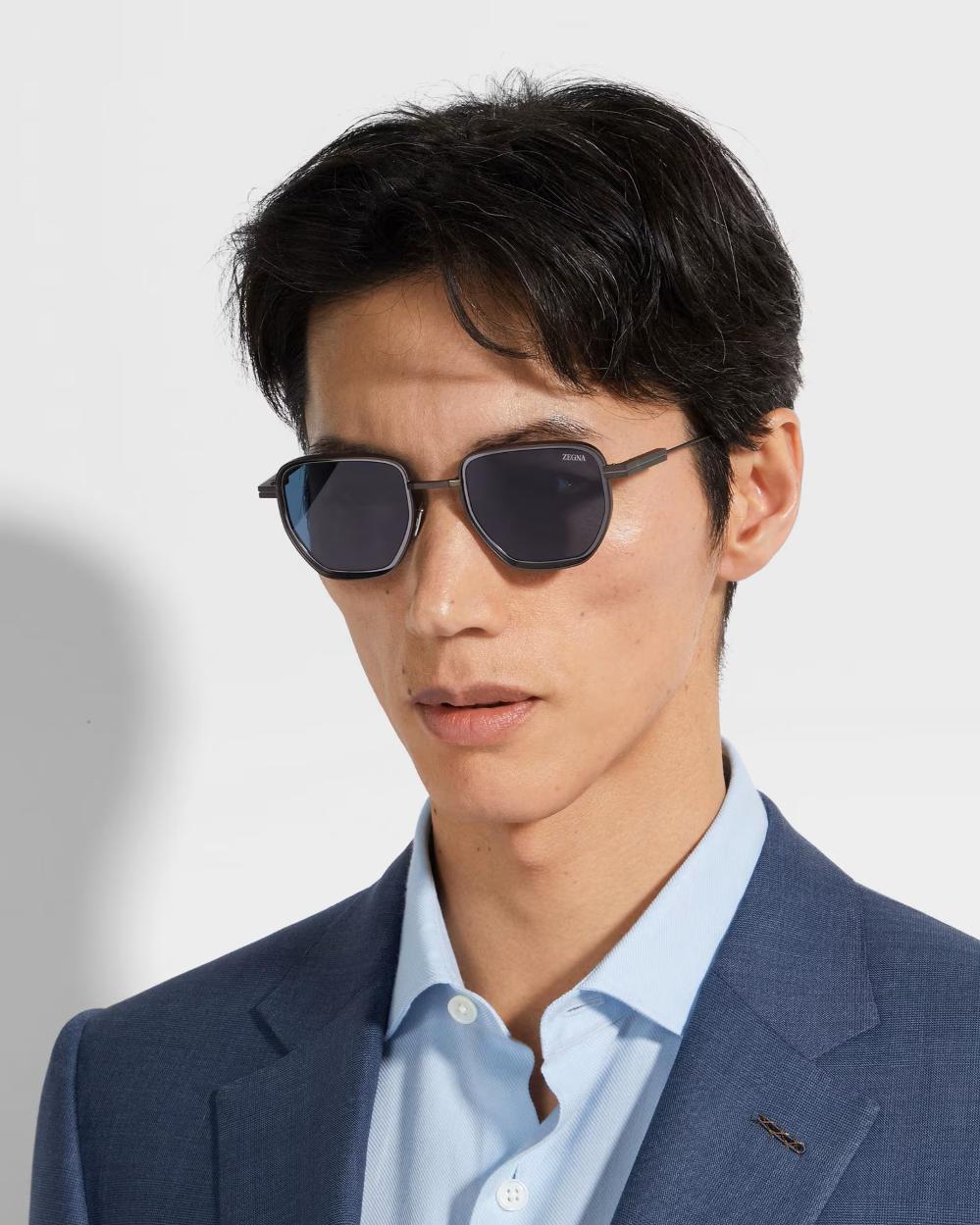 Zegna-Satin-Gunmetal-Metal-Sunglasses